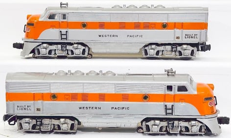 Lionel Postwar O Gauge 2345 Western Pacific A -A F-3 Diesel Units