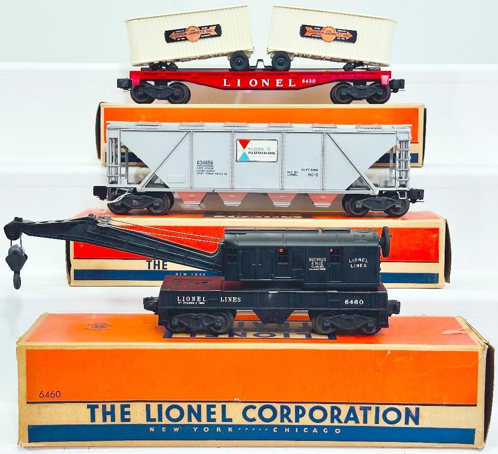 Lionel Postwar O Gauge 6430 Trailer Flat Car/6346 Alcoa Car/6460 Crane Car (1 of 8)