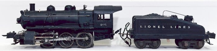 Lionel Prewar O Gauge 201 Steam Switcher with 2201B Bell Ringing Tender
