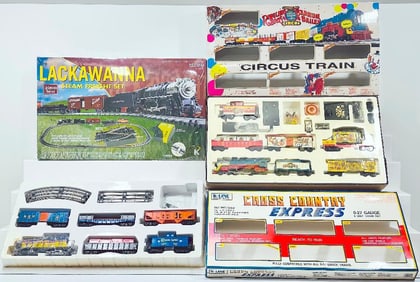 K-Line Modern O Gauge Cross-Country Express Set/The Circus Train Set/Lackawanna Steam Freight Set