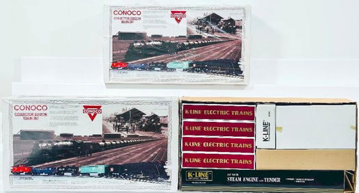K-Line Modern O Gauge Conoco Collector Edition Train Set X2/ Rock Island Steam Engine and Tender