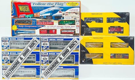 K-Line Modern O Gauge B&O RDC Dummy Car Boxed X4/B&O RDC Car Boxed X2/UP Freight Car 4 Pack/Raritan