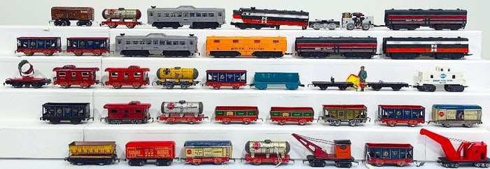 Marx Prewar and Postwar Twenty-Eight (28) Assorted Freight Cars