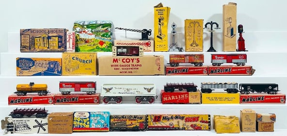 Marx Postwar O Gauge Assorted Accessories and Freight Cars