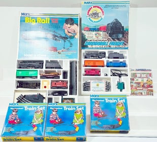 Marx Postwar O Gauge Cannonball Freight Set No. 4362/Big Rail Work Train/Mechanical Train Set X3 Box