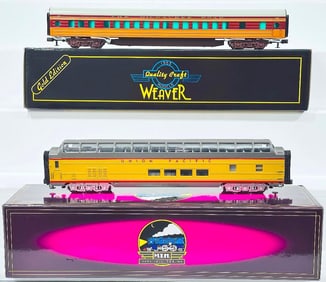 MTH Modern O Gauge Union Pacific 70 foot ABS full-length Vista Dome Passenger Car Smooth Side