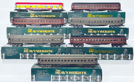 K-Line Modern O Gauge Seven (7) Assorted Heavyweight Passenger Cars Boxed