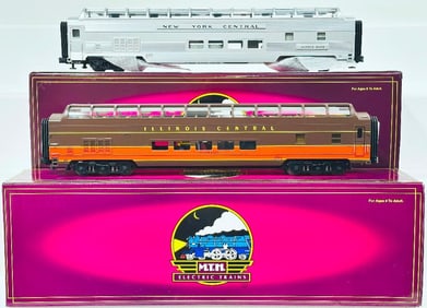 MTH Modern O Gauge Illinois Central 70 foot Streamlined full-length Vista Dome Smooth Side