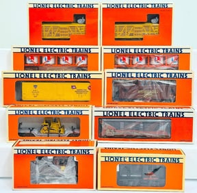 Lionel Modern O Gauge Santa Fe Rotary Snowplow and Nine (9) Assorted Freight Cars Boxed