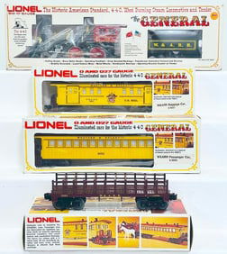 Lionel Modern O Gauge The General Steam Locomotive and Tender and Three (3) Old Time Passenger Cars