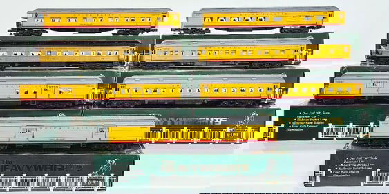 K-Line Modern O Gauge Heavyweight 18 inch Seven (7) Assorted Union Pacific/TCA Passenger Cars Boxed