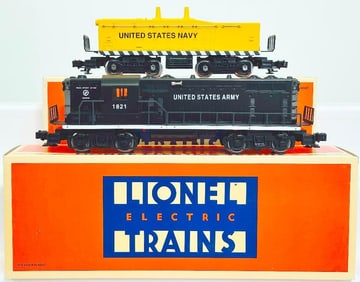Lionel Modern O Gauge U.S. Army GP - 7 Switcher and U.S. Navy Calf Unit Boxed