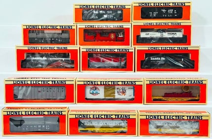 Lionel Modern O Gauge Fourteen (14) Assorted Freight Cars Boxed