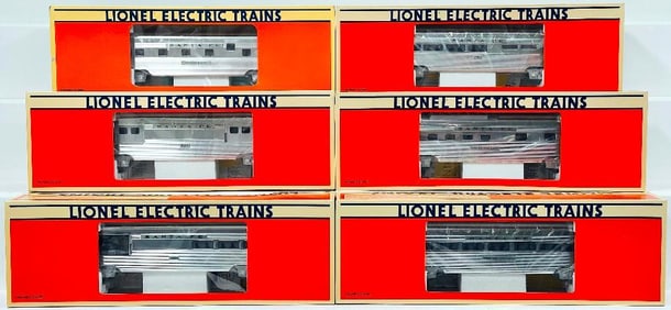 Lionel Modern O Gauge Six (6) Assorted Santa Fe Passenger Cars Boxed
