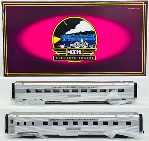 MTH Modern O Gauge New York Central 2 Car 70 foot ABS Sleeper/Diner Passenger Set with Ribbed Sides