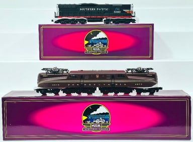 MTH Modern O Gauge Southern Pacific EMD SD?9 Diesel Switcher and Pennsylvania Scale GG?1 Electric