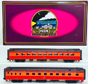 MTH Modern O Gauge Southern Pacific 2 ?Car 70 foot ABS Sleeper/Diner Passenger Set with Smooth Sides