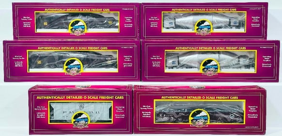 MTH Modern O Gauge Six (6) Assorted Freight Cars Boxed