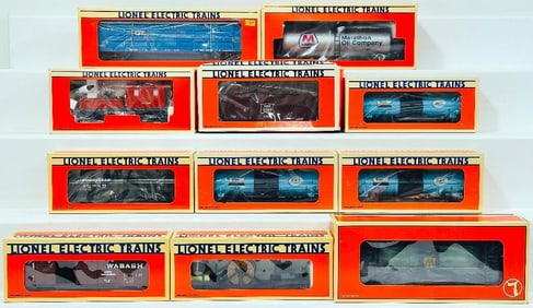 Lionel Modern O Gauge Eleven (11) Assorted Freight Cars Boxed