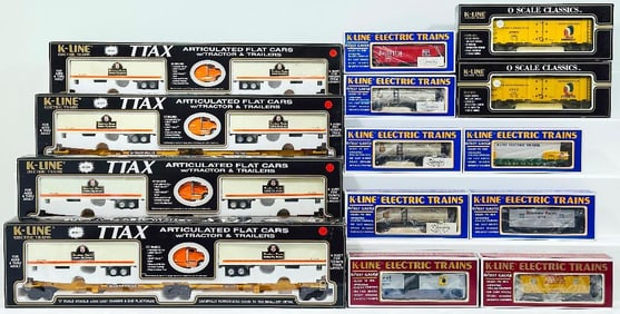 K-Line Modern O Gauge Southern Pacific Golden K Set boxed X4 and Six (6) Assorted Freight Cars