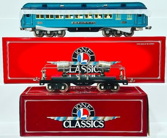Lionel Modern Classics Standard Gauge 1423 Barnard Blue Comet Extra Passenger Car/1520 Searchlight