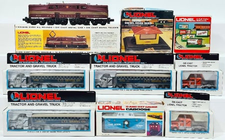 Lionel Modern O Gauge Pennsylvania Tuscan GG1 Electric Locomotive/Lionel Tractor and Gravel Truck X3