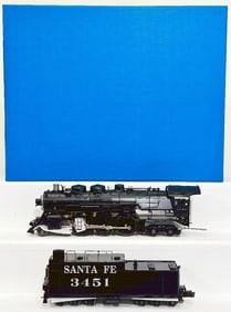 Pecos River Brass Modern O Gauge Santa Fe 4 - 6 - 4 Steam Locomotive and Tender Boxed