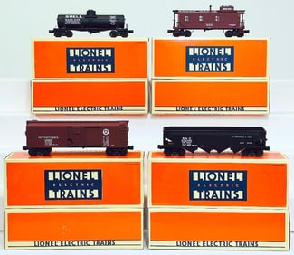 Lionel Modern O Gauge Pennsylvania Box Car X2/B&O Hopper Car X2/New York Central Caboose X2/Tank Car