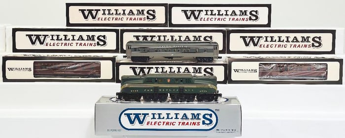 Williams Modern O Gauge PRR Brunswick green 5 stripe GG1 Electric Locomotive and Pennsylvania 2623