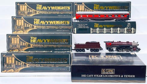 K-Line Modern O Gauge Chicago and Alton Semi-Scale Pacific with Diecast Tender and Six Assorted Cars