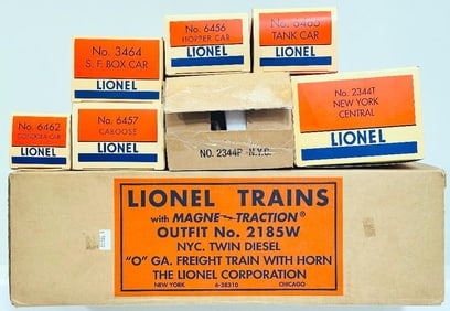 Lionel Modern O Gauge Lionel Replica Outfit No. 2185W NYC Twin Diesel Freight Set Boxed