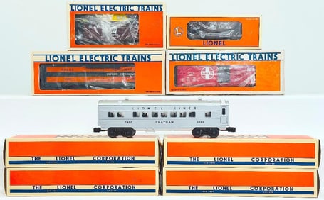 Lionel Modern O Gauge Four (4) Assorted Freight Cars and Four (4) Assorted Passenger Cars