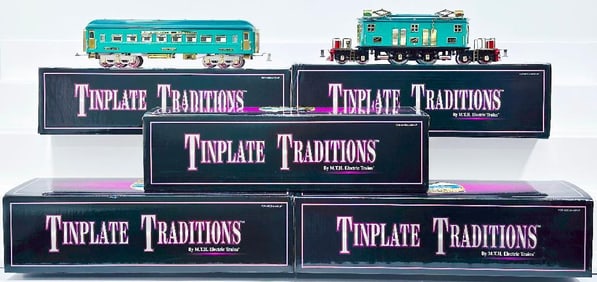 MTH Modern Wide Gauge American Flyer Replica Presidential Passenger Set blue and brass Locomotive