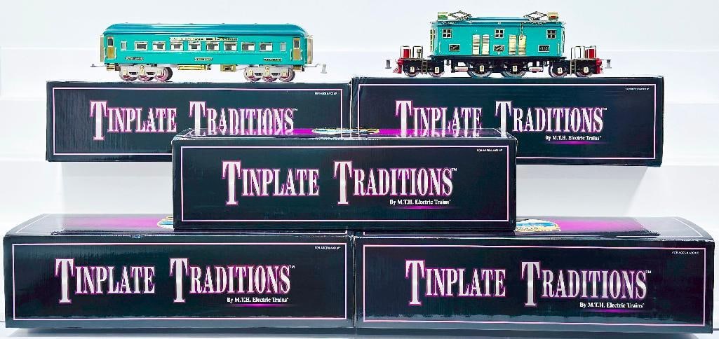 MTH Modern Wide Gauge American Flyer Replica Presidential Passenger Set blue and brass Locomotive (1 of 8)