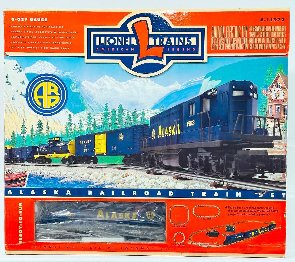 Lionel Modern O Gauge Alaska Railroad Freight Train Set #6 - 11972 Boxed: Lionel Modern O Gauge Alaska Railroad Freight Train Set #6 - 11972 Boxed, in C10 and with its factory sealed original box.
