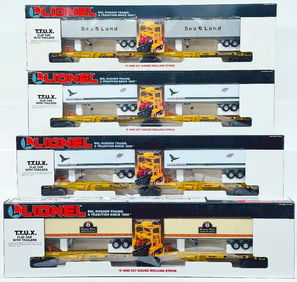 Lionel Modern O Gauge Chicago & Northwestern TTUX Flat Car Set X2/Sea-Land TTUX Flat Car Set