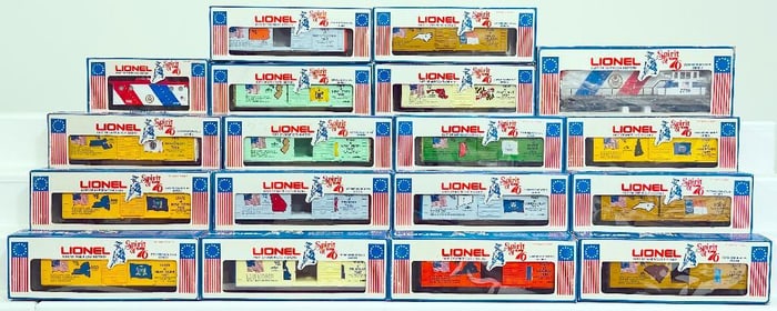 Lionel Modern O Gauge Spirit of 76 U36B Diesel Switcher and Seventeen (17) Assorted Freight Cars