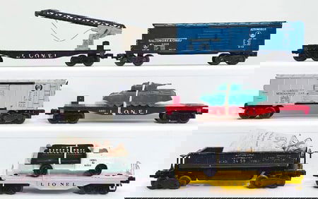 Lionel Postwar O Gauge Six (6) Assorted Freight Cars