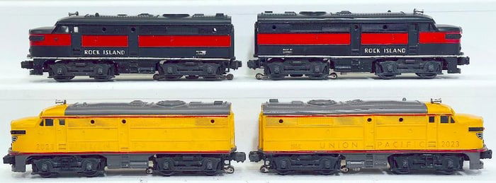 Lionel Postwar O Gauge 2023 Union Pacific A-A Diesel Alco Units/ 2031 Rock Island A-A Diesel Alcos