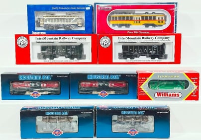 Williams Modern O Gauge Peter Witt StreetCar/N5C Caboose Penn Central and USRA 2 Bay Hopper X2