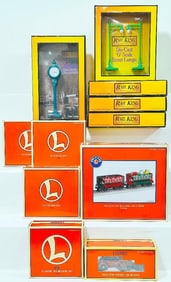 MTH Modern O Gauge No. 64 Lionel Replica Diecast Street Lamp Set Boxed X4/Operating Diecast Car