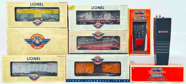 Lionel Modern O Gauge 6464 Box Car 2 Pack/Barrel Ramp Flat Car PW/6805 Radioactive Waste Car/6352