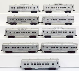 Lionel Postwar Nine (9) Assorted Passenger Cars