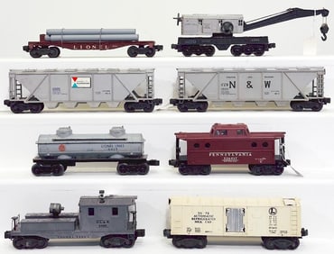 Lionel Postwar O Gauge Eight (8) Assorted Freight Cars