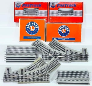 Lionel Modern O Gauge Four (4) Assorted Fast-Track Switches and Fast-Track Sections
