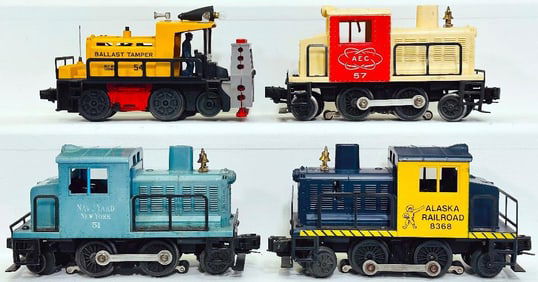 Lionel Postwar O Gauge 57 AEC Switcher/54 Ballast Tamper/51 Navy Yard Switcher/8368 Alaska Railroad