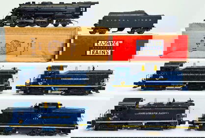 Lionel Postwar O Gauge 2046 Steam Locomotive and 246WX Tender with Four (4) Assorted Switchers