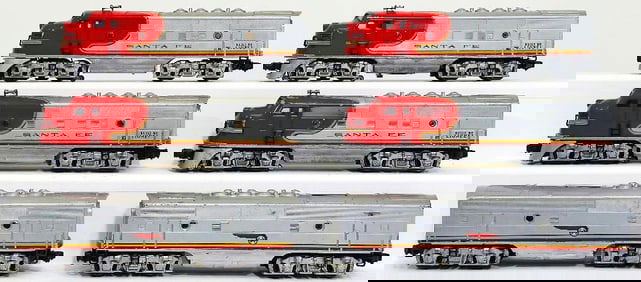 Lionel Postwar O Gauge Six (6) Assorted Santa Fe F3 Units