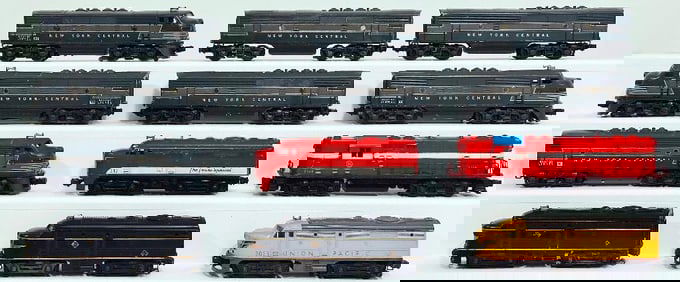 Lionel Postwar O Gauge Seven (7) Assorted New York Central F3 Units/2348 Minneapolis and St. Paul