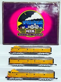 MTH Modern O Gauge Premier Union Pacific E - 8  A - B - A Diesel Set - Upgraded PS 2.0 -Boxed